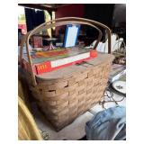 Vintage Wooden Picnic Basket With Game
