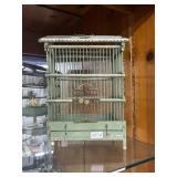 Wooden Painted Green Bird Cage