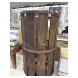 Antique Wooden Barrel Basket, 25' Tall w/ rug beat