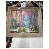 Framed Still Life Oil Painting, 29x25'