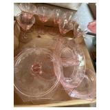 Pink Depression Glassware Lot