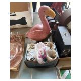 Pink Flamingo Ceramic and Glassware Set