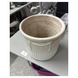White Ceramic Ribbed Planter