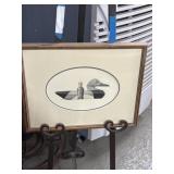 Framed Duck Drawing, 14 x 18 Inches