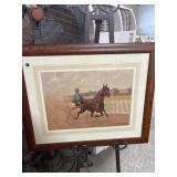 Framed Equestrian Artwork, 27 x 31