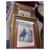 1860s Fashion Lithographs in Frames