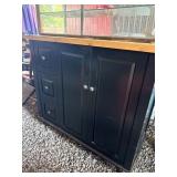 Black Storage Cabinet With Wood Top