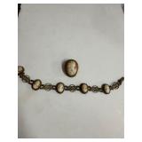 Cameo Bracelet and Brooch Set