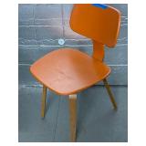Thonet MCM Wooden Chair with Orange Finish