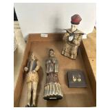 Three Hand-Painted Wood Figurines