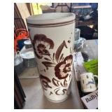 Tall Ceramic Vase With Floral Design