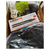 Box Lot with Electronics and Textiles