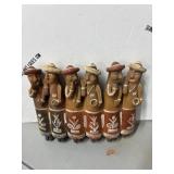 Handcrafted Clay Figurine Set with Floral Motifs