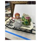 4-Piece Ceramic Lot Featuring Figurines
