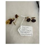 Tortoise Shell Cufflinks and Tie Tack