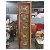 Framed Textile Panel With Embroidered Horses