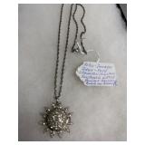 Xanadu Rhinestone Sunflower Pendant Watch