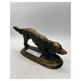 Bronze Hunting Dog Sculpture on Base