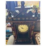Wooden Mantel Clock With Roman Numerals