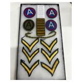 WWII U.S. Army Patch and Chevron Set
