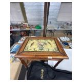 Wooden Side Table with Painted Top