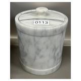 White Marble 7' Lidded Container