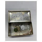 Vintage Watch Parts in Metal Box