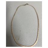 14K Gold Herringbone Chain Necklace
