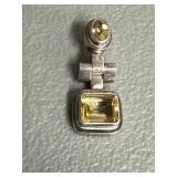Sterling Silver Pendant with Yellow Stones