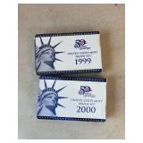 1999 and 2000 U.S. Mint Proof Coin Sets
