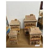 Four Ceramic Shop Canisters