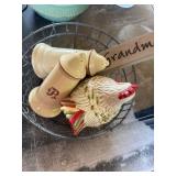 Wire Basket with Ceramic Decor Pieces