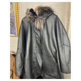Shearling Coat With Fox Fur Trim