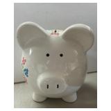 Ceramic Piggy Bank with Floral Design