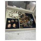 Vintage costume Jewelry Lot in Floral Box