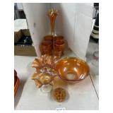 Amber Carnival Glassware Collection