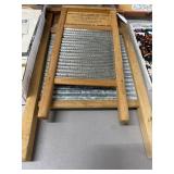 Two Wooden and Metal Washboards