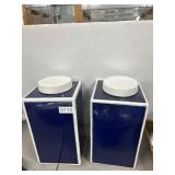 Square Blue Ceramic Canisters