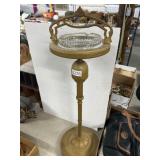 Metal Smoking Stand With Glass Ashtray