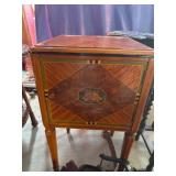 Wooden Side Table with Inlay Design