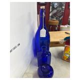 Three Cobalt Blue Glass Vessels