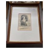 Framed Paul Brown Equestrian Sketch