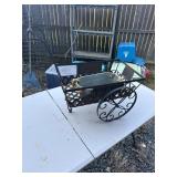 Wrought Iron Decorative Cart with Planter