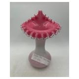 Fenton Pink Cased Glass JIP Vase