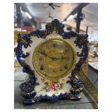 Gilbert Porcelain Mantle Clock With Floral Design