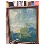 Maxfield Parrish 1922 Print in Frame