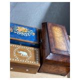 Three Decorative Wooden Boxes