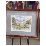 Watercolor Chateau De Cheverny Scene