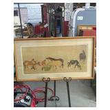 Framed Horse Artwork, 20.5 x 37.5