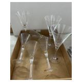 Eight Crystal Stemmed Glasses
